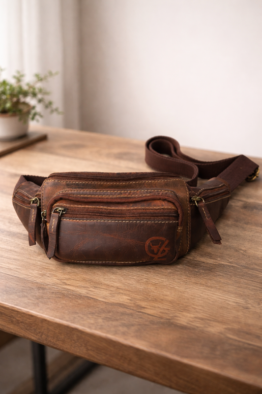 Cowin - Bauchtasche handgefertigt aus Büffelleder