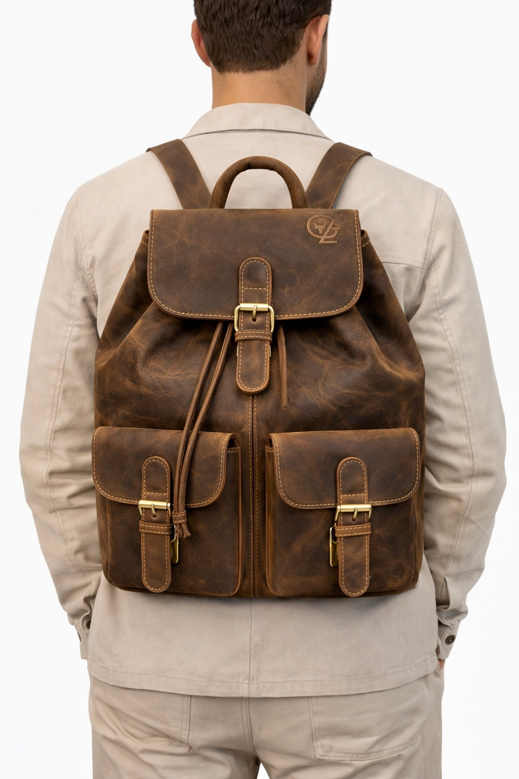 Walker - Rucksack handgefertigt aus Büffelleder