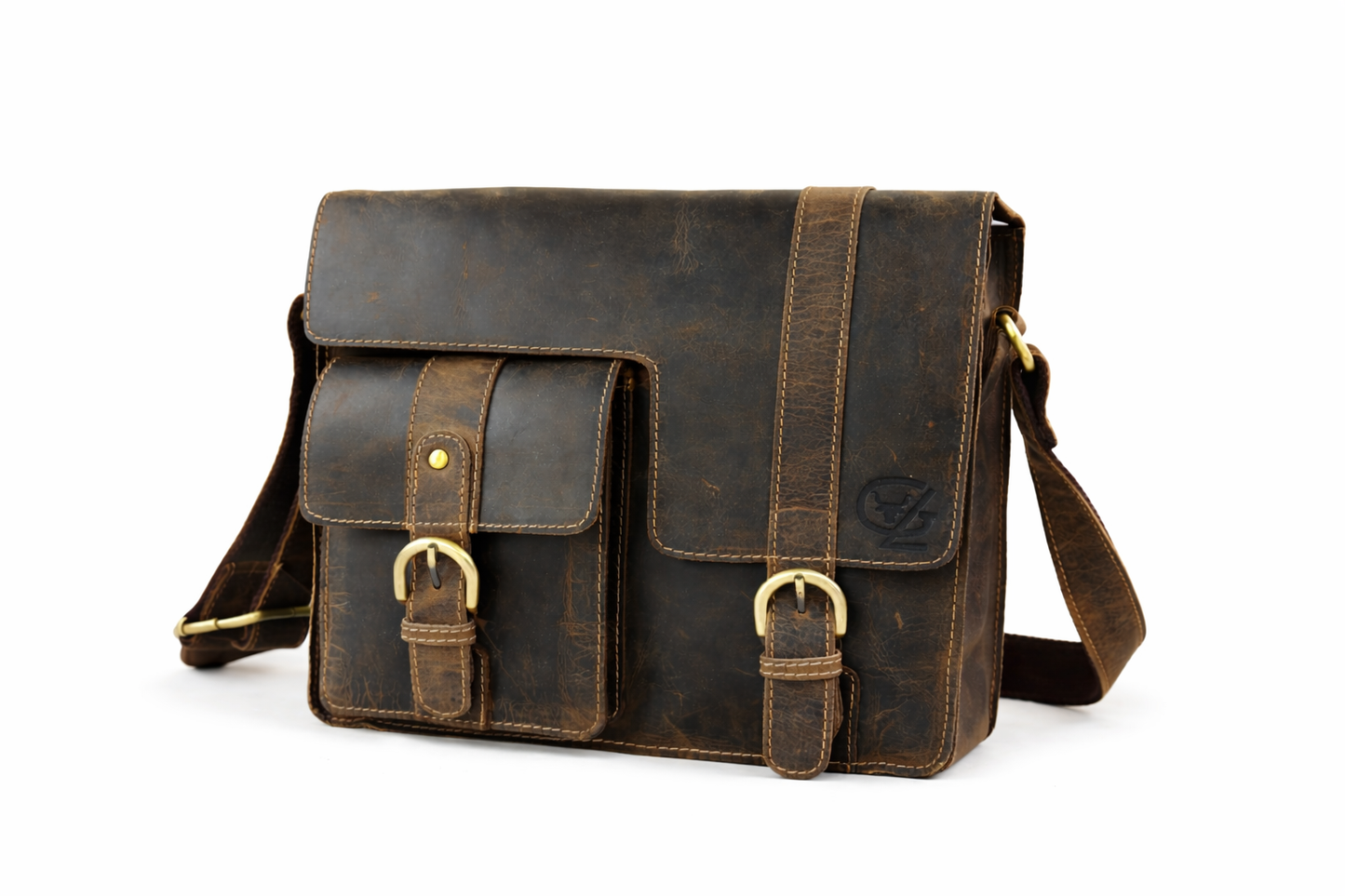 Herr Emil - geräumige Umhängetasche aus Büffelleder